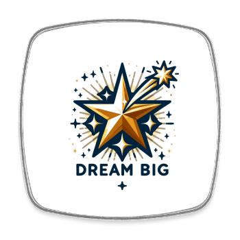 Dream Big - Shooting Star Illustration - Square fridge magnet - white - Front