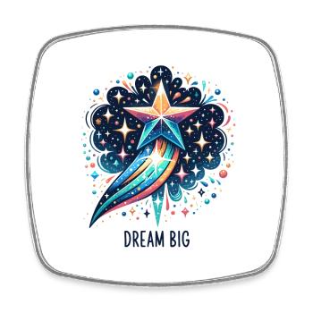 Dream Big - Shooting Star Illustration - Square fridge magnet - white - Front