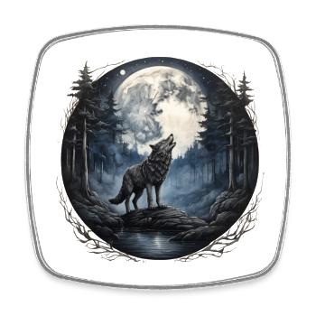 Lobo4-KARTON - Viereckiger Kühlschrankmagnet - Weiß - Vorne