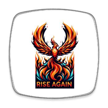 Rise Again - Phoenix Illustration - Square fridge magnet - white - Front
