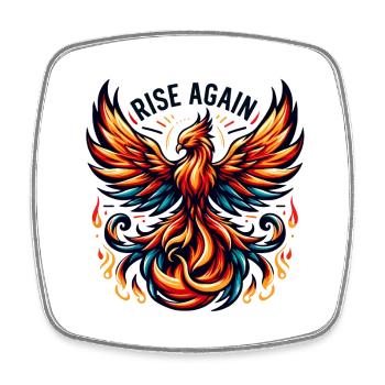 Rise Again - Phoenix Illustration - Square fridge magnet - white - Front