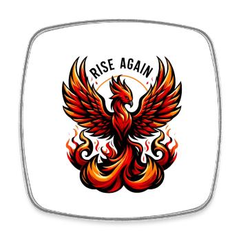 Rise Again - Phoenix Illustration - Square fridge magnet - white - Front