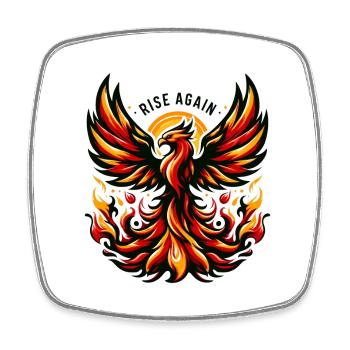Rise Again - Phoenix Illustration - Square fridge magnet - white - Front