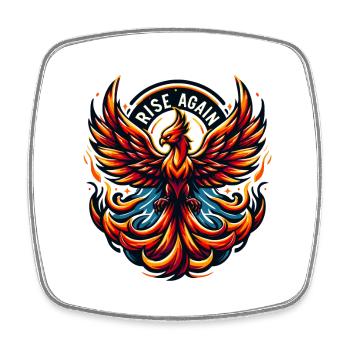 Rise Again - Phoenix Illustration - Square fridge magnet - white - Front