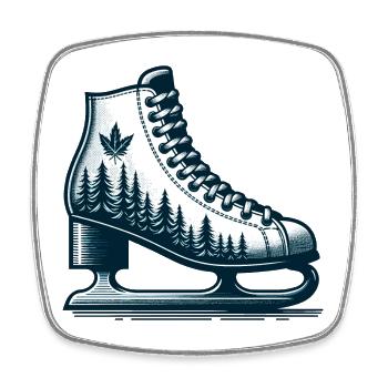 PATINAGE SUR GLACE PATINAGE SUR GLACE HIVER RAQUETTES À NEIGE SPORTS - Magnet carré - blanc - Devant