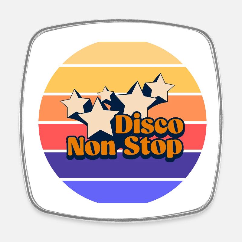 Non-stop disco! Non-stop disco - Square fridge magnet - white