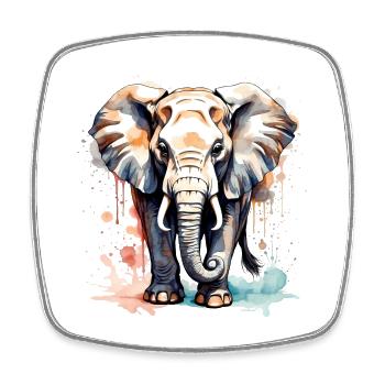 Elefant in Farben - Viereckiger Kühlschrankmagnet - Weiß - Vorne
