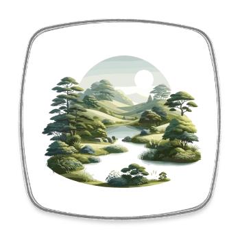 Landscape - Illustration - Square fridge magnet - white - Front