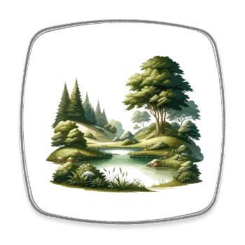 Landscape - Illustration - Square fridge magnet - white - Front