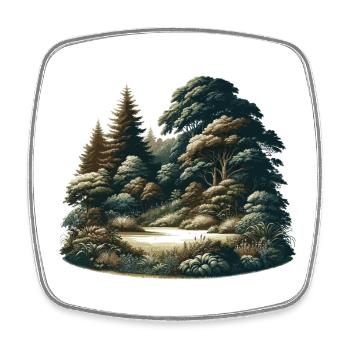 Landscape - Illustration - Square fridge magnet - white - Front