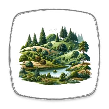 Landscape - Illustration - Square fridge magnet - white - Front