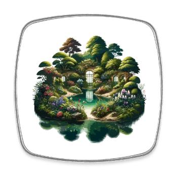 Landschaft - Illustration - Viereckiger Kühlschrankmagnet - Weiß - Vorne