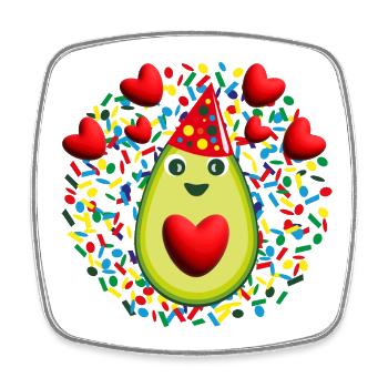 Avocado Liebe mit viel Herz. - Viereckiger Kühlschrankmagnet - Weiß - Vorne
