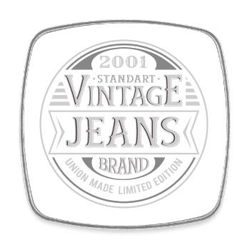 23. Jubiläum Vintage Hergestellt im Jahr 2001 Retro - Viereckiger Kühlschrankmagnet - Weiß - Vorne
