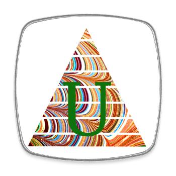 Triangle E 56 U - Magnet carré - blanc - Devant