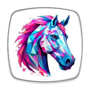 Horse's head - Square fridge magnet - white - Front