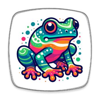 FROSCH KRÖTE UNKE LURCH SUMPF SEE FLUSS FARBENFROH - Viereckiger Kühlschrankmagnet - Weiß - Vorne