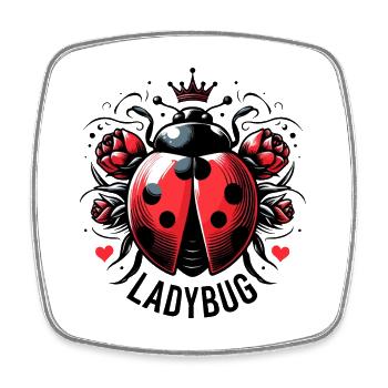LADYBUG LADYBUG FLYING DOTS INSECT LUCK - Square fridge magnet - white - Front