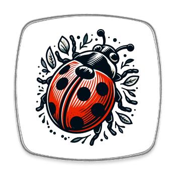 LADYBUG LADYBUG FLYING DOTS INSECT LUCK - Square fridge magnet - white - Front