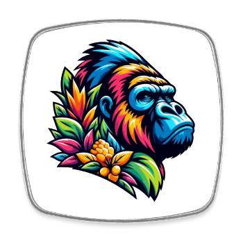 GUARDING GORILLA JUNGLE PLANT AFRICA FRUITS - Square fridge magnet - white - Front