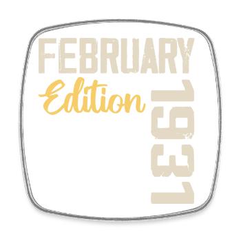 February 1931 Birthday February 1931 Retro - Square fridge magnet - white - Front