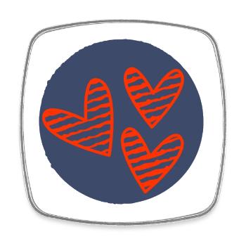 HERZ. HERZ. VALENTINSTAG. LIEBE. LIEBE. PAAR. - Viereckiger Kühlschrankmagnet - Weiß - Vorne