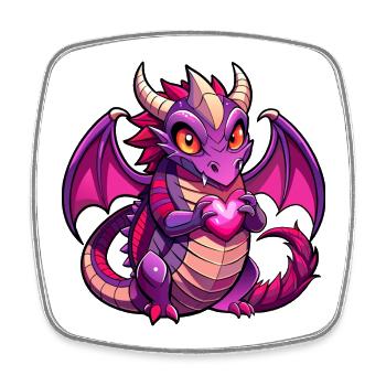 Dragon coloré - Magnet carré - blanc - Devant