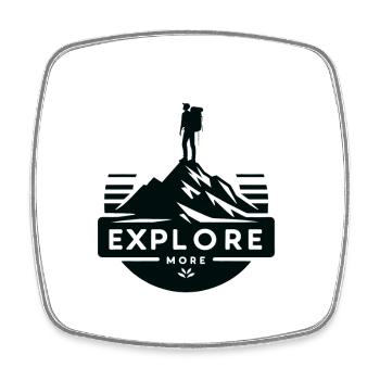 Explore more - Wanderer - Square fridge magnet - white - Front