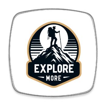 Explore more - Wanderer - Square fridge magnet - white - Front