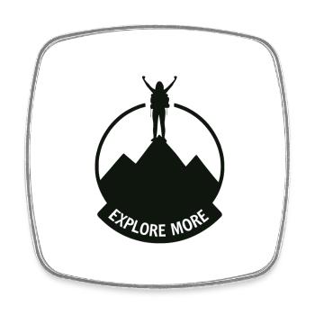 Explore more - Wanderer - Square fridge magnet - white - Front