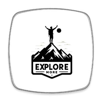 Explore more - Wanderer - Square fridge magnet - white - Front
