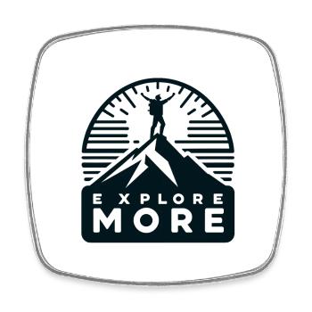 Explore more - Wanderer - Square fridge magnet - white - Front