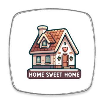 Home Sweet Home - House Illustration - Square fridge magnet - white - Front