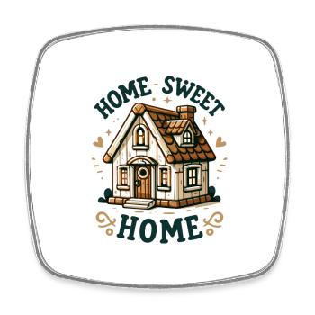 Home Sweet Home - House Illustration - Square fridge magnet - white - Front