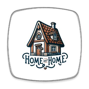 Home Sweet Home - House Illustration - Square fridge magnet - white - Front