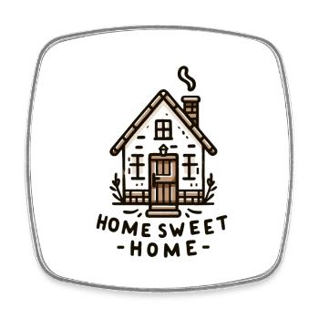 Home Sweet Home - House Illustration - Square fridge magnet - white - Front