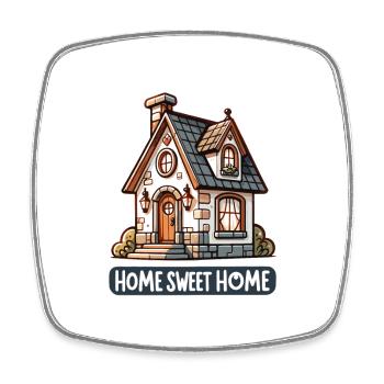 Home Sweet Home - House Illustration - Square fridge magnet - white - Front