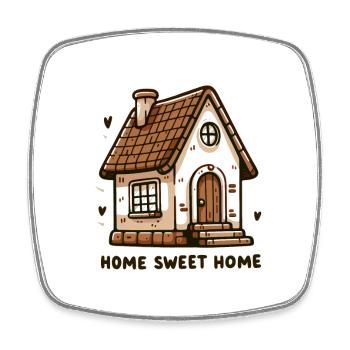 Home Sweet Home - House Illustration - Square fridge magnet - white - Front