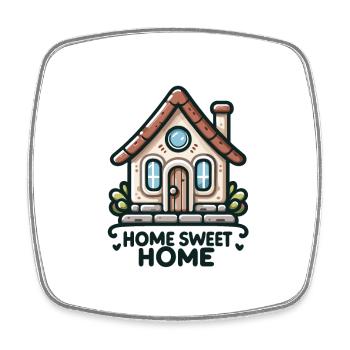 Home Sweet Home - House Illustration - Square fridge magnet - white - Front