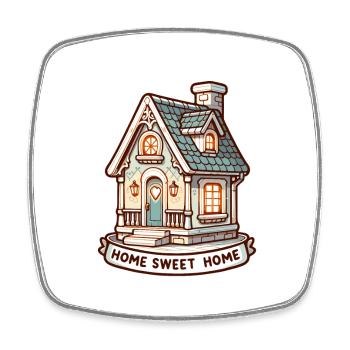 Home Sweet Home - House Illustration - Square fridge magnet - white - Front