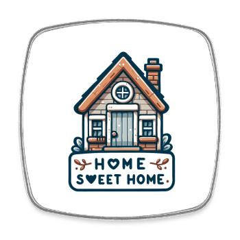 Home Sweet Home - House Illustration - Square fridge magnet - white - Front