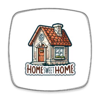 Home Sweet Home - House Illustration - Square fridge magnet - white - Front