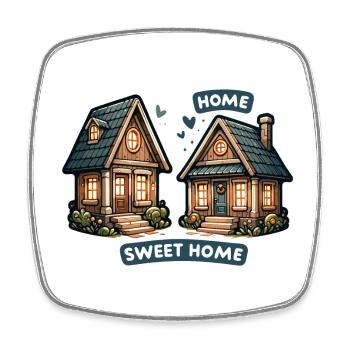 Home Sweet Home - House Illustration - Square fridge magnet - white - Front