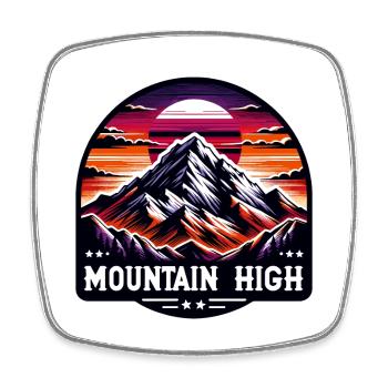 Mountain High - Berg Illustration - Square fridge magnet - white - Front