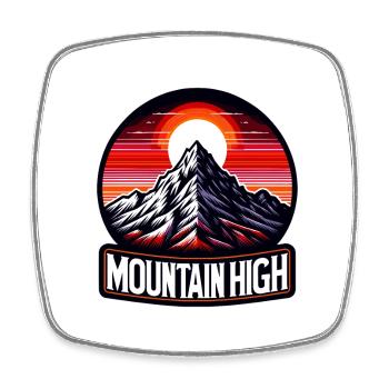Mountain High - Berg Illustration - Square fridge magnet - white - Front