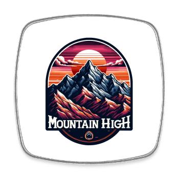Mountain High - Berg Illustration - Square fridge magnet - white - Front