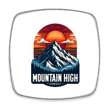 Mountain High - Berg Illustration - Square fridge magnet - white - Front