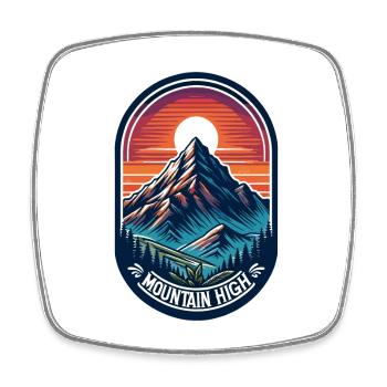 Mountain High - Berg Illustration - Square fridge magnet - white - Front
