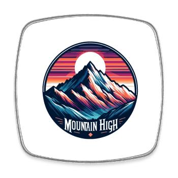 Mountain High - Berg Illustration - Square fridge magnet - white - Front