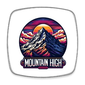 Mountain High - Berg Illustration - Square fridge magnet - white - Front